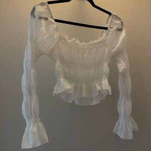 Gauze touched crop top